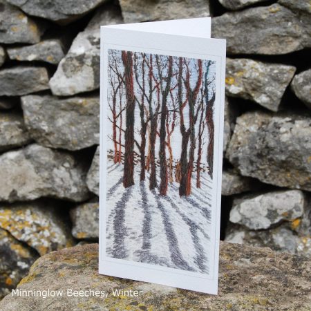 Minninglow Beeches, Winter - Single Fine Art Greeting Card