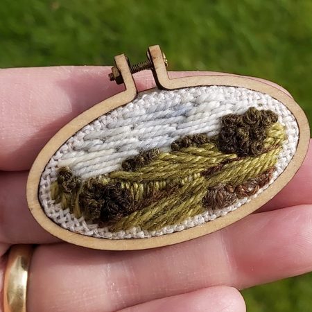 View from my Gate - Miniature original embroidery