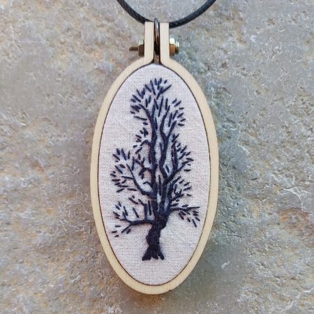 Winter Trees, Study #2 - Miniature original embroidery