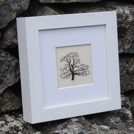 Winter Trees, Study #3 - miniature original embroidery