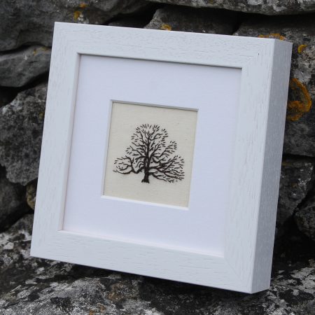 Winter Trees, Study #4 - miniature original embroidery