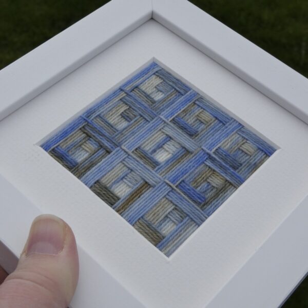 Log Cabin, Study #3- Miniature original hand embroidery - Image 2