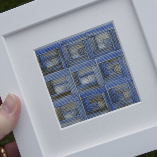 Log Cabin, Study #3- Miniature original hand embroidery - Image 3